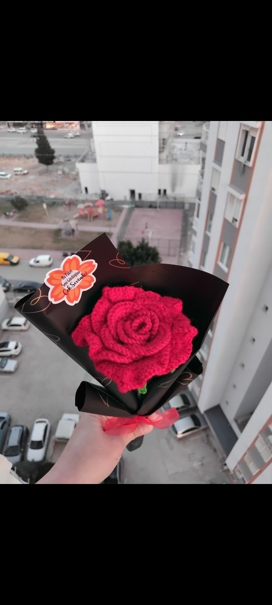 ı Örgü Gül Buketi - Görsel 3