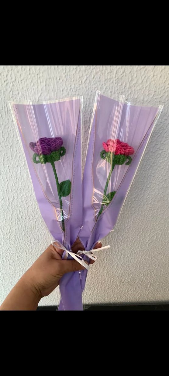 Renkli Örgü Gül Hediye Seti - Görsel 3