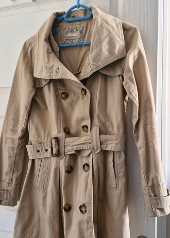 Bej Düğmeli Kadın Trençkot - Görsel 2