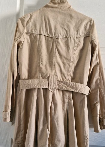 Bej Düğmeli Kadın Trençkot - Görsel 6