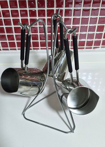 18/10 Paslanmaz Çelik Kahve Fincanı Seti - Görsel 5