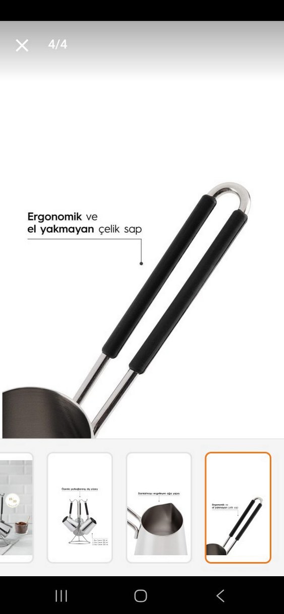 18/10 Paslanmaz Çelik Kahve Fincanı Seti - Görsel 4