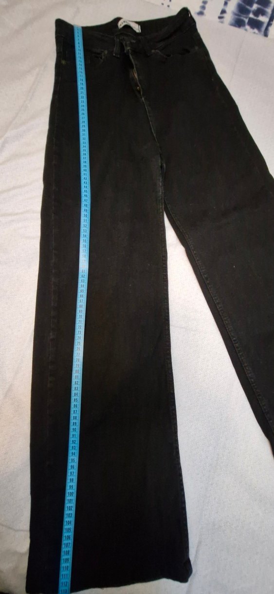 Kadın Siyah Bol Kesim Kot Pantolon - Görsel 2