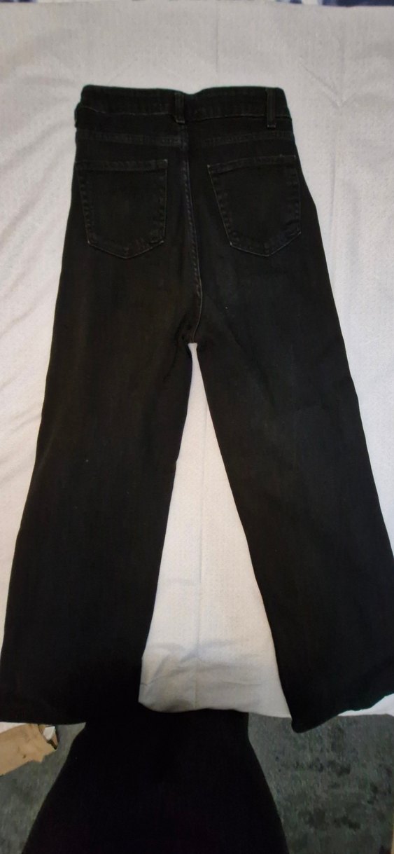 Kadın Siyah Bol Kesim Kot Pantolon - Görsel 5