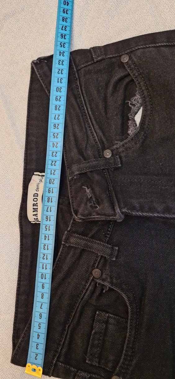 Kadın Siyah Bol Kesim Kot Pantolon - Görsel 4