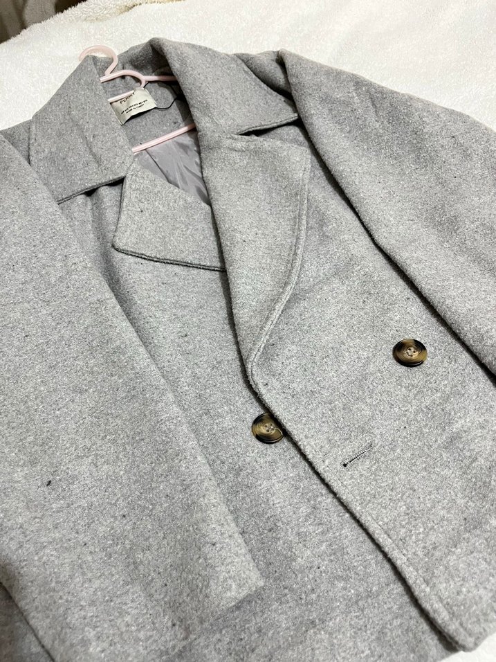 Gri Kısa Kaban - Görsel 3