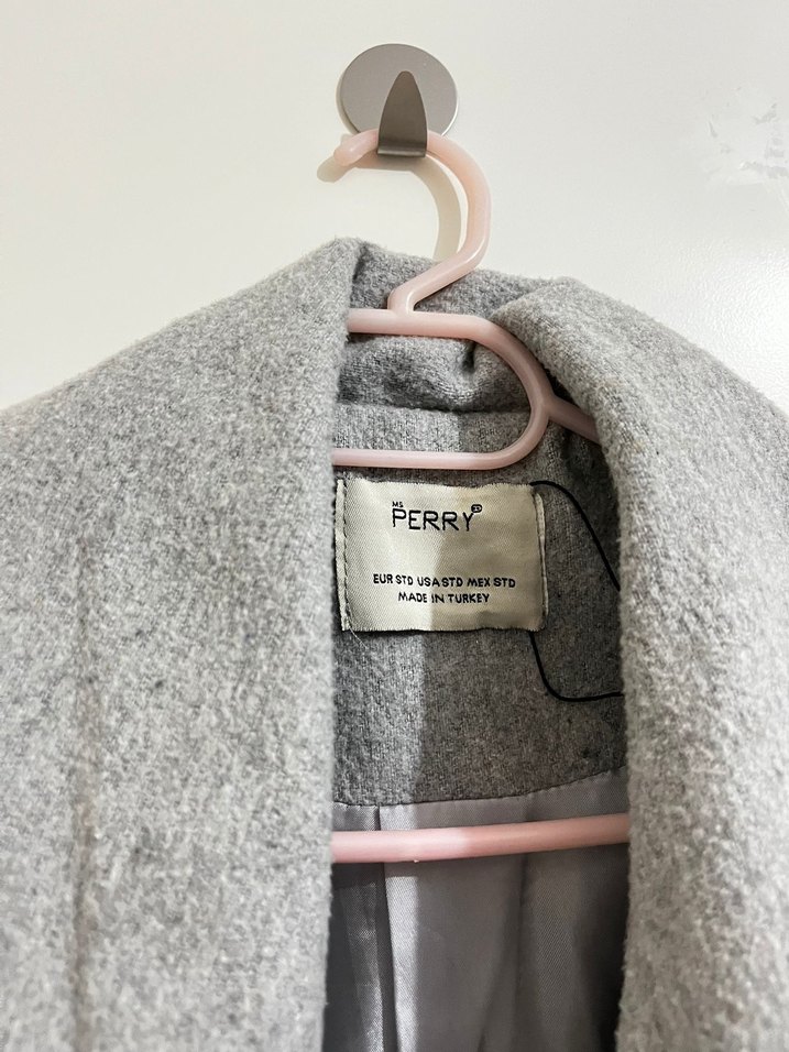 Gri Kısa Kaban - Görsel 4