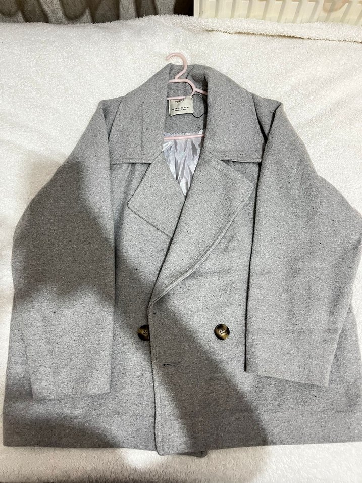 Gri Kısa Kaban - Görsel 2