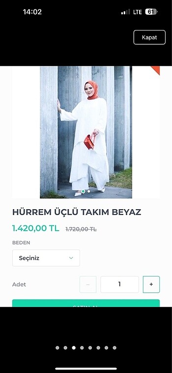Armine Bej haki lacivert beyaz renkleri mevcuttur