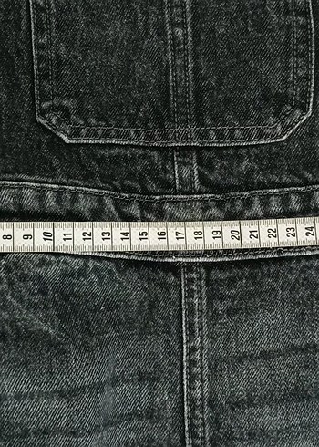 Kız Çocuk Gri Denim Askılı Tulum - Görsel 8