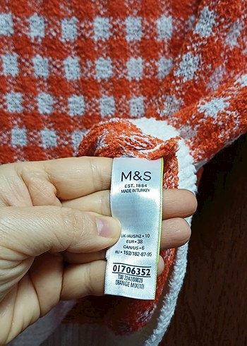 M&S Çok Renkli Kısa Kollu Örgü Kadın Kazak - Görsel 4