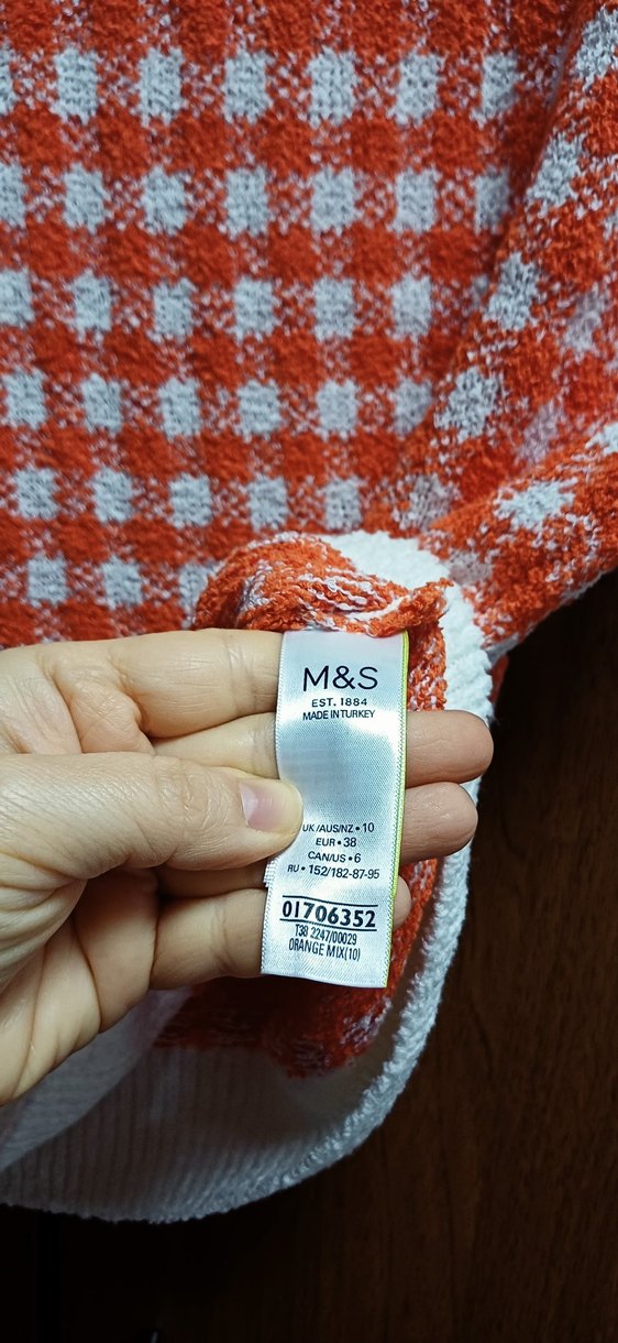 M&S Çok Renkli Kısa Kollu Örgü Kadın Kazak - Görsel 4