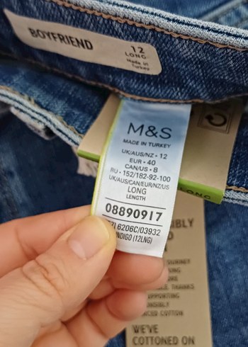 M&S Kadın Mavi Denim Regular Fit Pantolon - Görsel 5