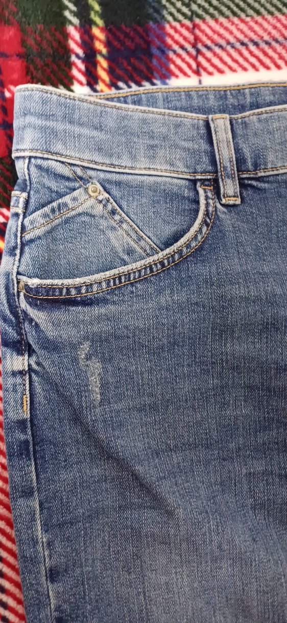 M&S Kadın Mavi Denim Regular Fit Pantolon - Görsel 2