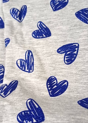 Kız Çocuk Gri Baskılı Pamuklu Tayt - Görsel 3