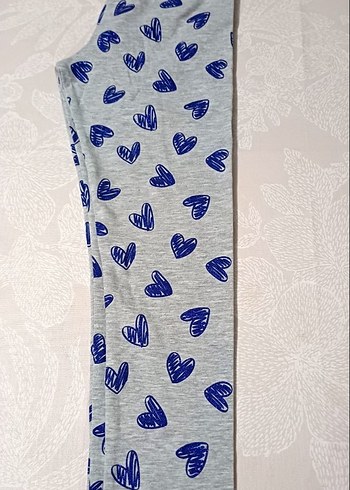 Kız Çocuk Gri Baskılı Pamuklu Tayt - Görsel 4