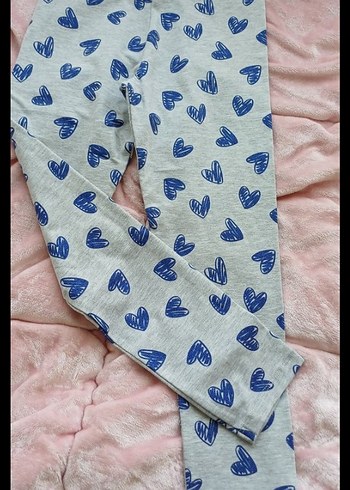 Kız Çocuk Gri Baskılı Pamuklu Tayt - Görsel 5