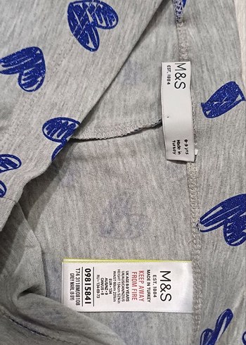 Kız Çocuk Gri Baskılı Pamuklu Tayt - Görsel 2