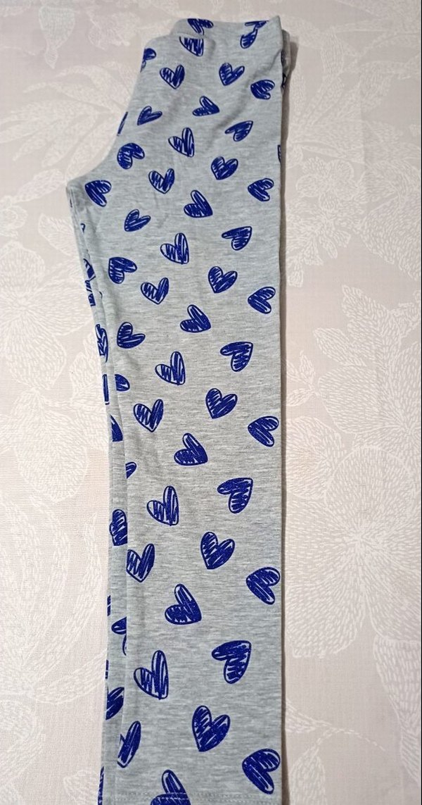 Kız Çocuk Gri Baskılı Pamuklu Tayt - Görsel 4