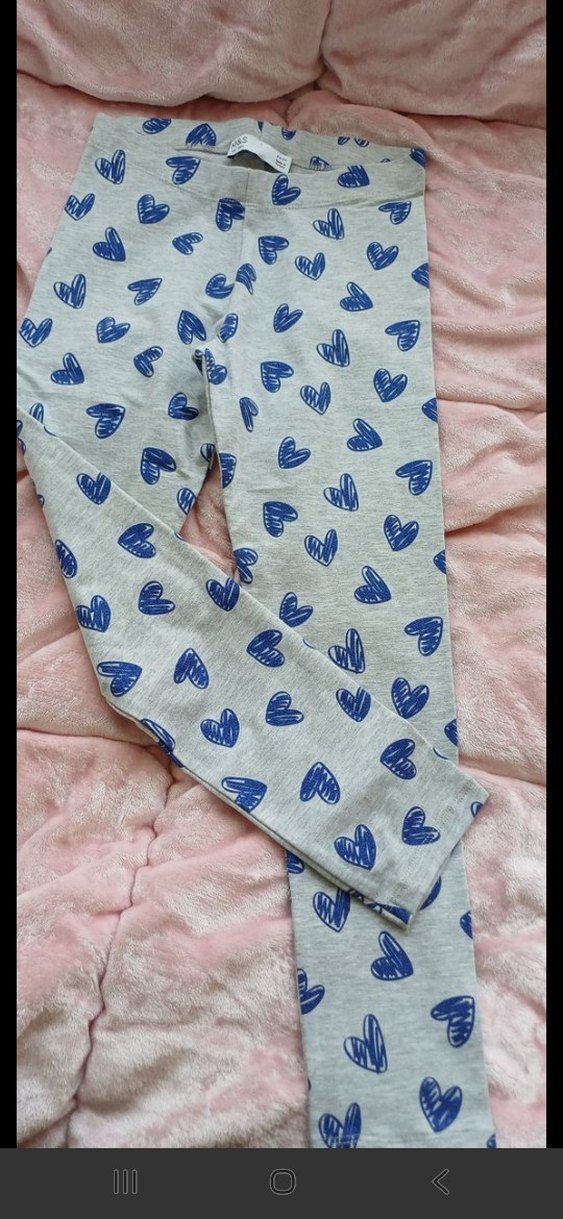 Kız Çocuk Gri Baskılı Pamuklu Tayt - Görsel 5