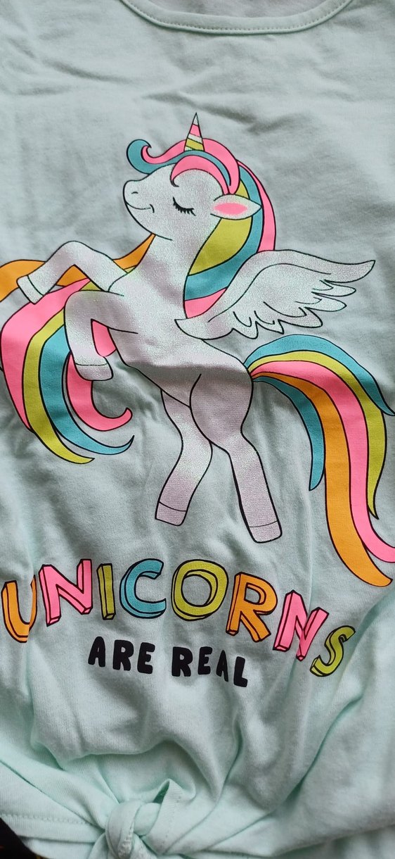 LCW Kısa Kollu Unicorn Baskılı Kız Takımı - Görsel 5