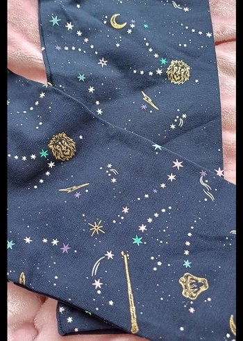 Harry Poter Temalı Kız Çocuk Mavi Parlak Baskılı Tayt - Görsel 3