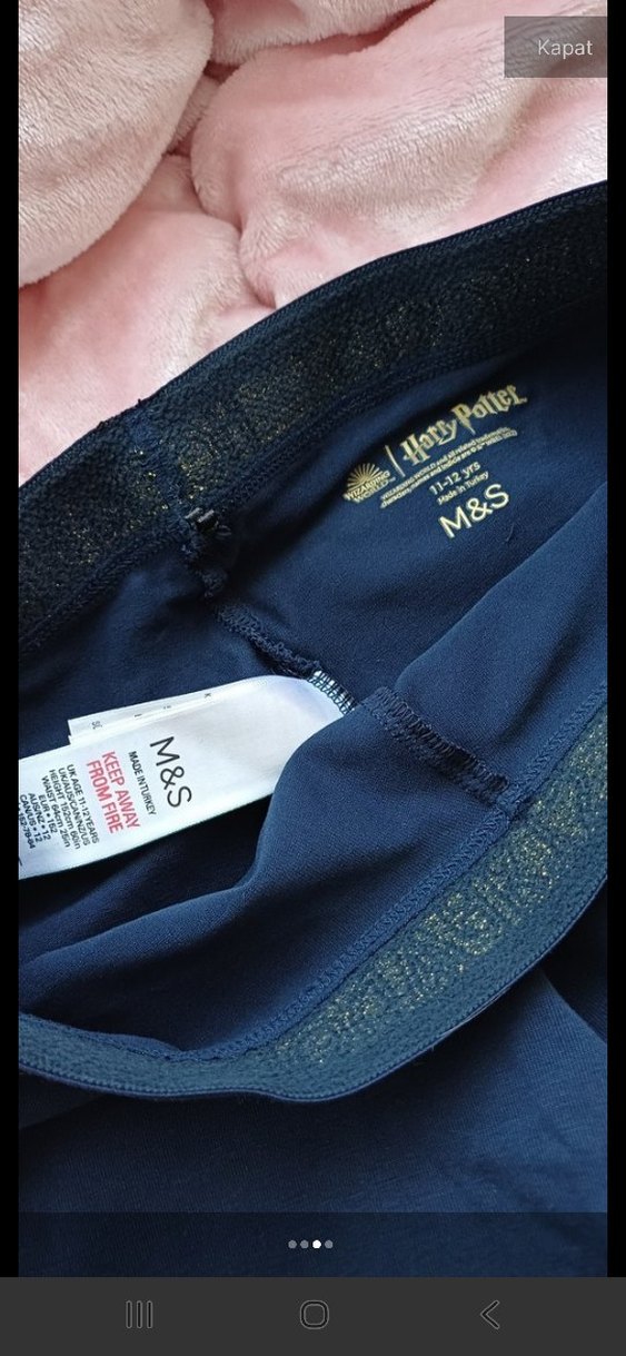 Harry Poter Temalı Kız Çocuk Mavi Parlak Baskılı Tayt - Görsel 2