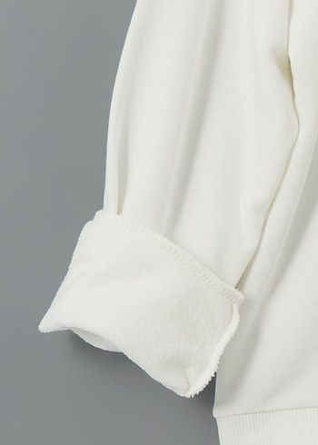 LCW 11-12 Yaş, Beyaz Kız Sweatshirt, Yuvarlak Yaka, - Görsel 8