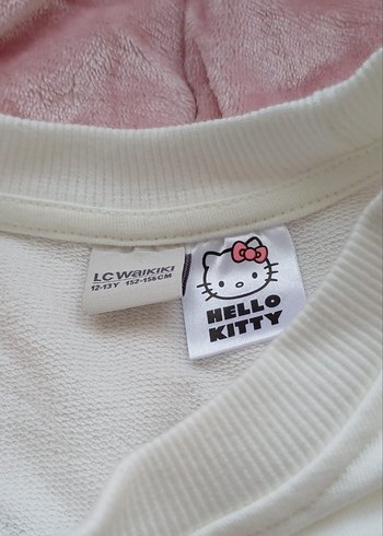 LCW 11-12 Yaş Kız Çocuk Beyaz Uzun Kollu Sweatshirt - Görsel 7