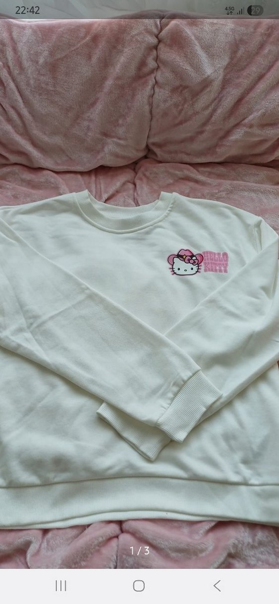 LCW 11-12 Yaş Kız Çocuk Beyaz Uzun Kollu Sweatshirt - Görsel 3