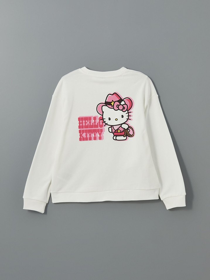 LCW 11-12 Yaş Kız Çocuk Beyaz Uzun Kollu Sweatshirt - Görsel 2