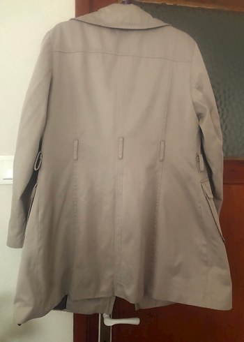 Bej Kadın Midi Trençkot Düğmeli - Görsel 4