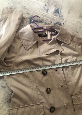 Bej Kadın Midi Trençkot Düğmeli - Görsel 7