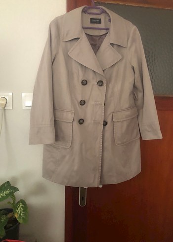 Bej Kadın Midi Trençkot Düğmeli - Görsel 5