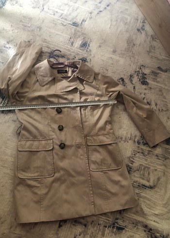 Bej Kadın Midi Trençkot Düğmeli - Görsel 6