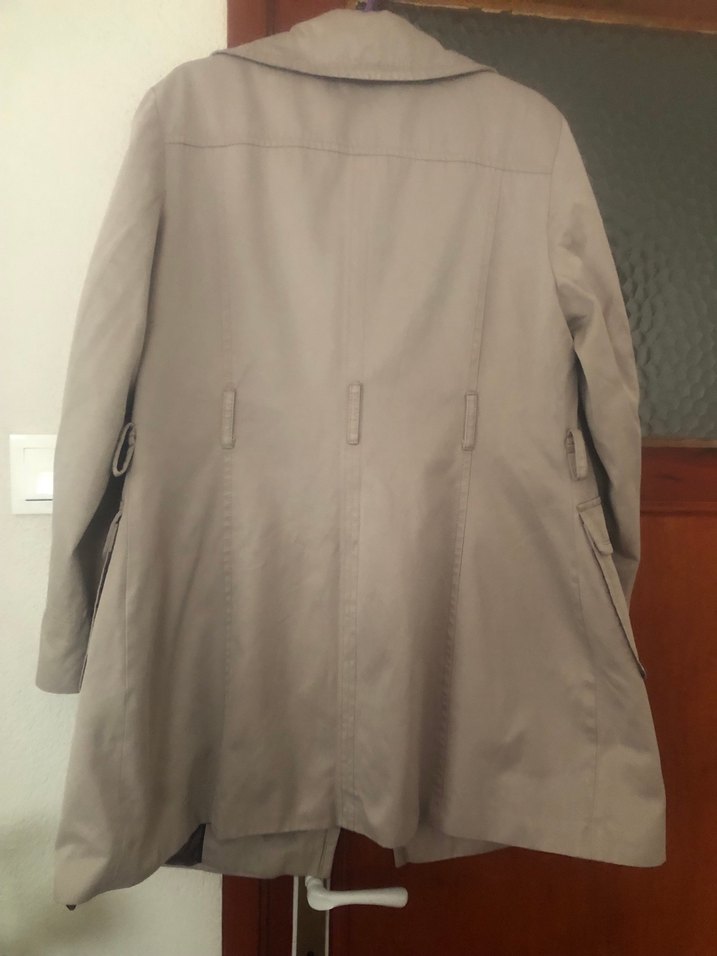 Bej Kadın Midi Trençkot Düğmeli - Görsel 4