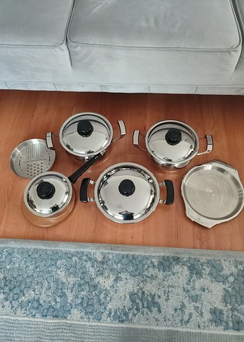 Diğer Paslanmaz Çelik Tencere Seti, Kahverengi Saplı