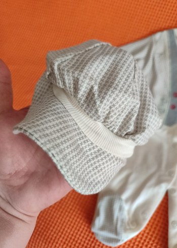 Uzun Kollu Düğmeli Bebek Tulum Gri Beyaz - Görsel 3