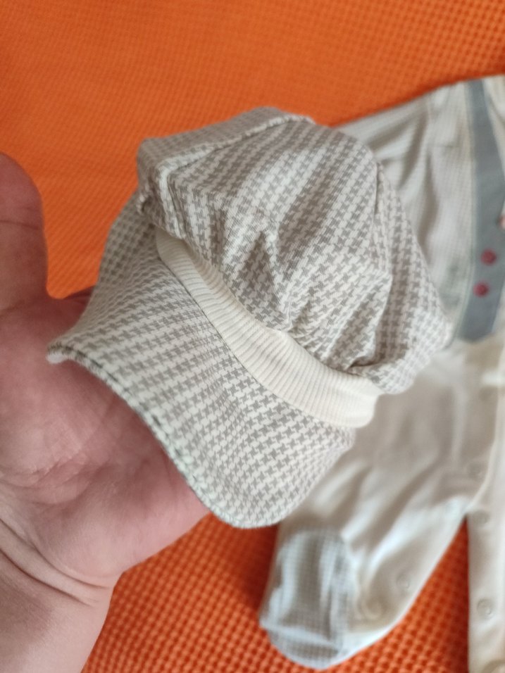 Uzun Kollu Düğmeli Bebek Tulum Gri Beyaz - Görsel 3