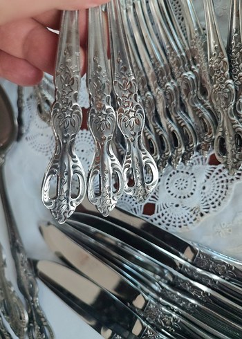 Vintage antika kaşık çatal takımı - Görsel 8