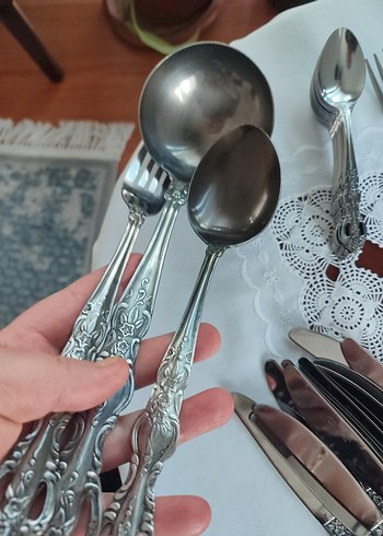 Vintage antika kaşık çatal takımı - Görsel 6