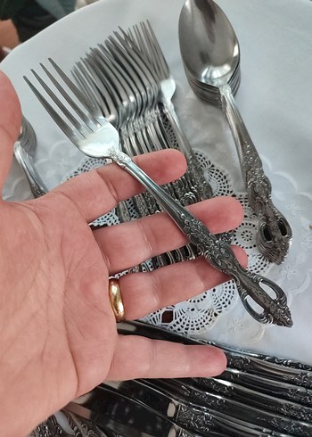 Vintage antika kaşık çatal takımı - Görsel 2