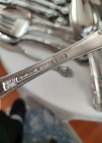 Vintage Gümüş Renkli Zarif Çatal Kaşık Takımı - Görsel 7