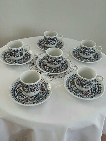 Porland ÇİNİ desenli Porland kahve takımı