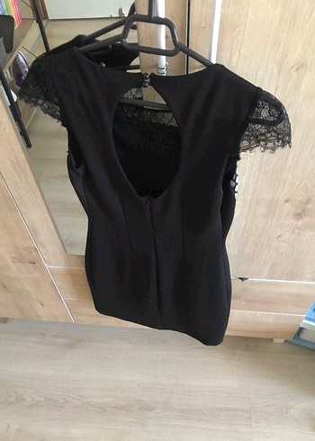 Dantel Detaylı Siyah Mini Gotik Elbise - Görsel 7