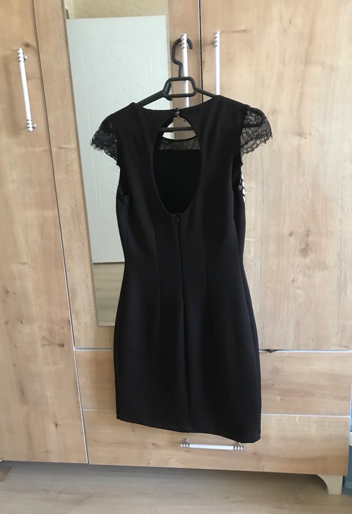 Dantel Detaylı Siyah Mini Gotik Elbise - Görsel 5