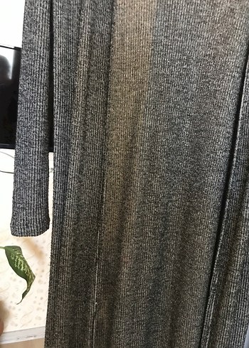 Gri Uzun Kollu Triko Kadın Hırka - Görsel 5