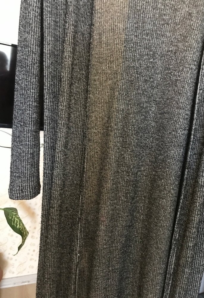 Gri Uzun Kollu Triko Kadın Hırka - Görsel 5