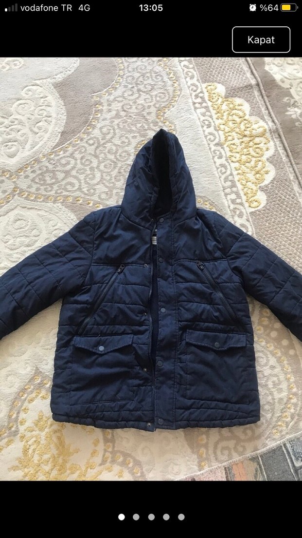 Erkek Çocuk Lacivert Kapüşonlu Mont - Görsel 5