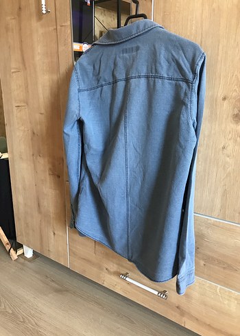 Erkek Mavi Denim Düğmeli Gömlek - Görsel 2